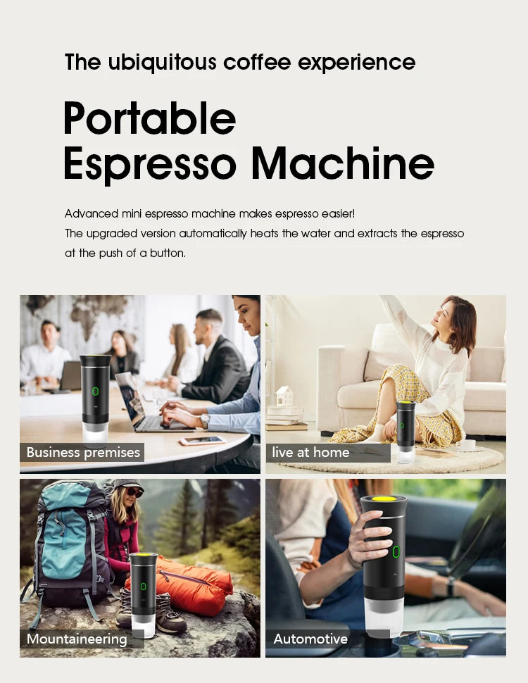Máquina de Café Espresso Portátil Eléctrica Inalámbrica 3 en 1 ☕️🏕️
