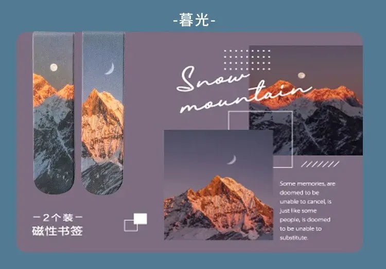 2pcs Forest Landscape Magnetic Bookmark For Pages Books Readers