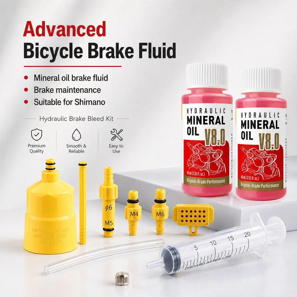 Bicycle Brake Oil Bleed Kit Brake Mineral Oil 60ML MTB Road Bike Hydraulic Disc Brake Oil Bleed Kit For SHIMANO TEKTRO SRAM NUTT