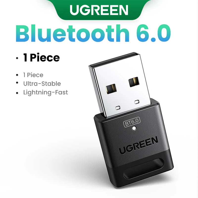 USB Bluetooth Adapter, Bluetooth 6.0 Dongle for PC Windows 11/10/8.1, Receiver & Transmitter for Keyboard/Mouse