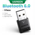 USB Bluetooth Adapter, Bluetooth 6.0 Dongle for PC Windows 11/10/8.1, Receiver & Transmitter for Keyboard/Mouse