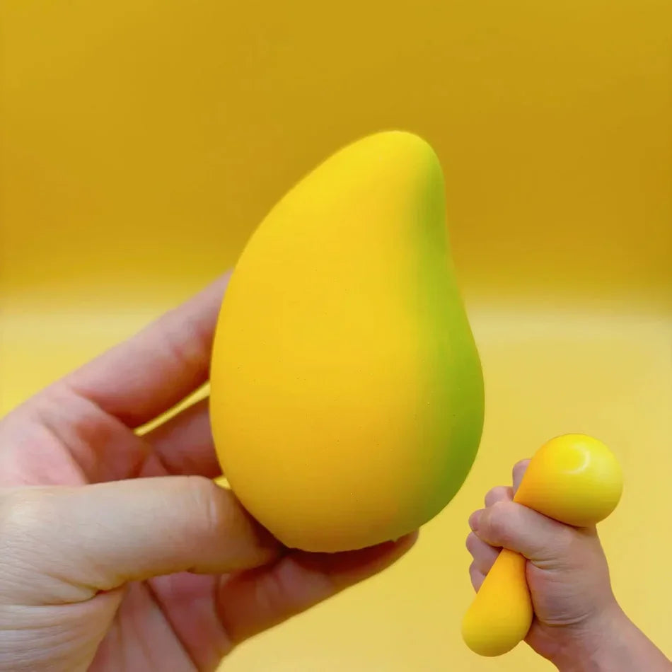 Hot Handmade Crispy Mango Stress Ball Fidget Toy Crunchy Squeeze Ball Round Blocks Filled ASMR Anti Stress Toys for Adults