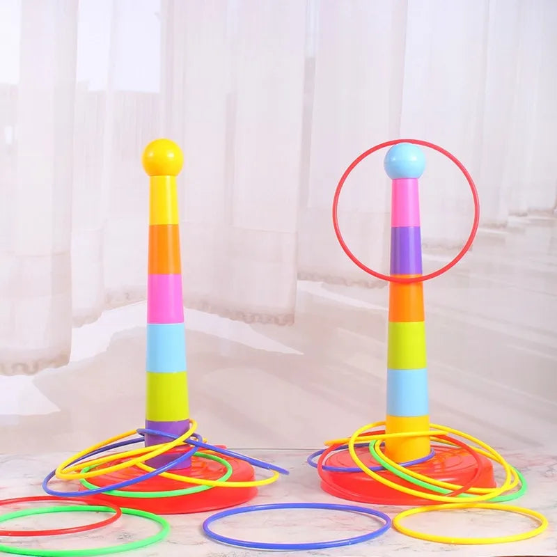 Children Throw Circle Game Ferrule Stacked Toys Fun Indoor Outdoor Parent-Child Interactive Circle Layers Early Education Gift
