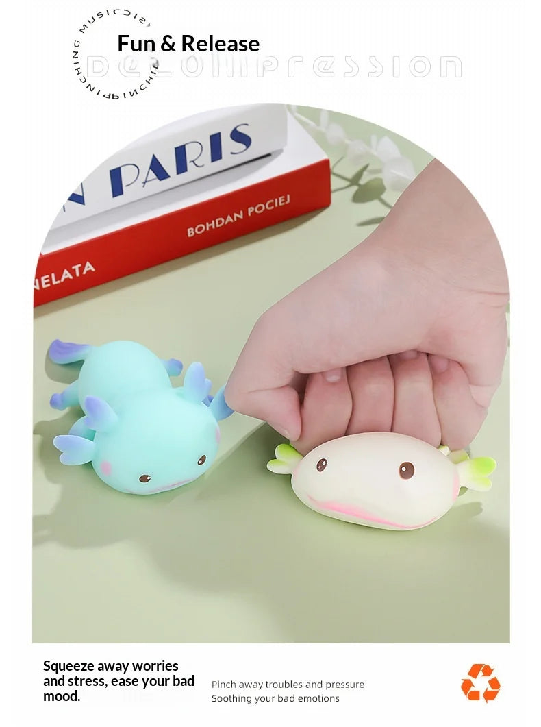 Unbranded Axolotl Squishy Stress Relief Toy Slow Rebound Squeeze Fidget Decompression Toy For Adults Office Desktop Relaxation