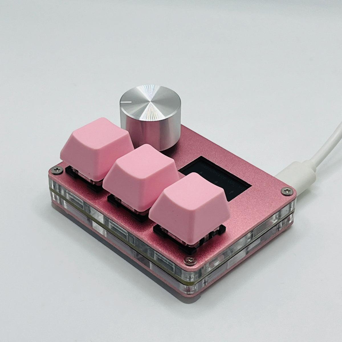 O3C SayoDevice OSU O3C Rapid Trigger Hall Switches Magnetic Pink Switches Keyboard With Knob Screen Copy Paste Shotcut