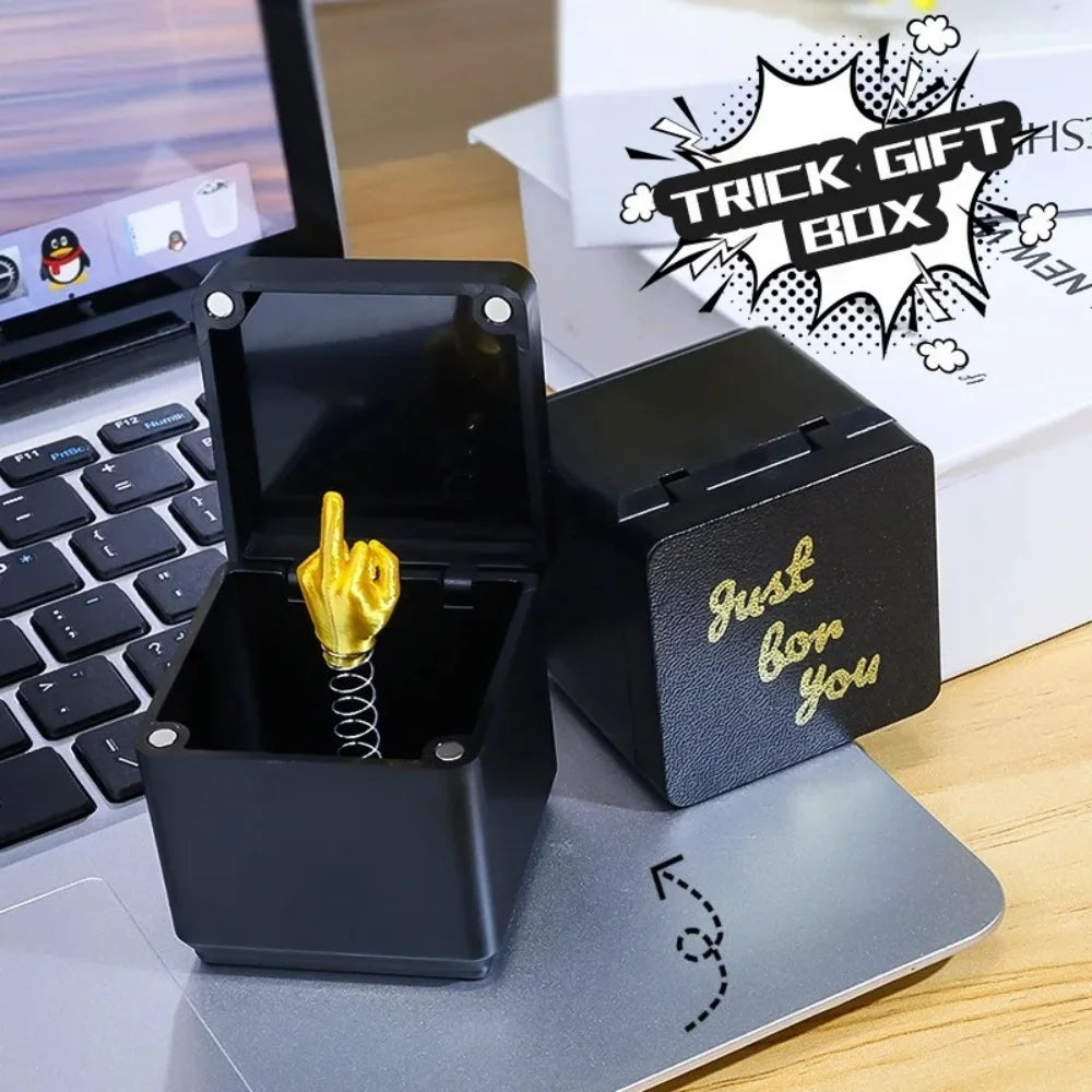 Funny Surprise Gift Middle Finger InBox Creative 3d Printing Middle Finger Gift Boxs Family Game Gift Funny Toy Party Gifts Box