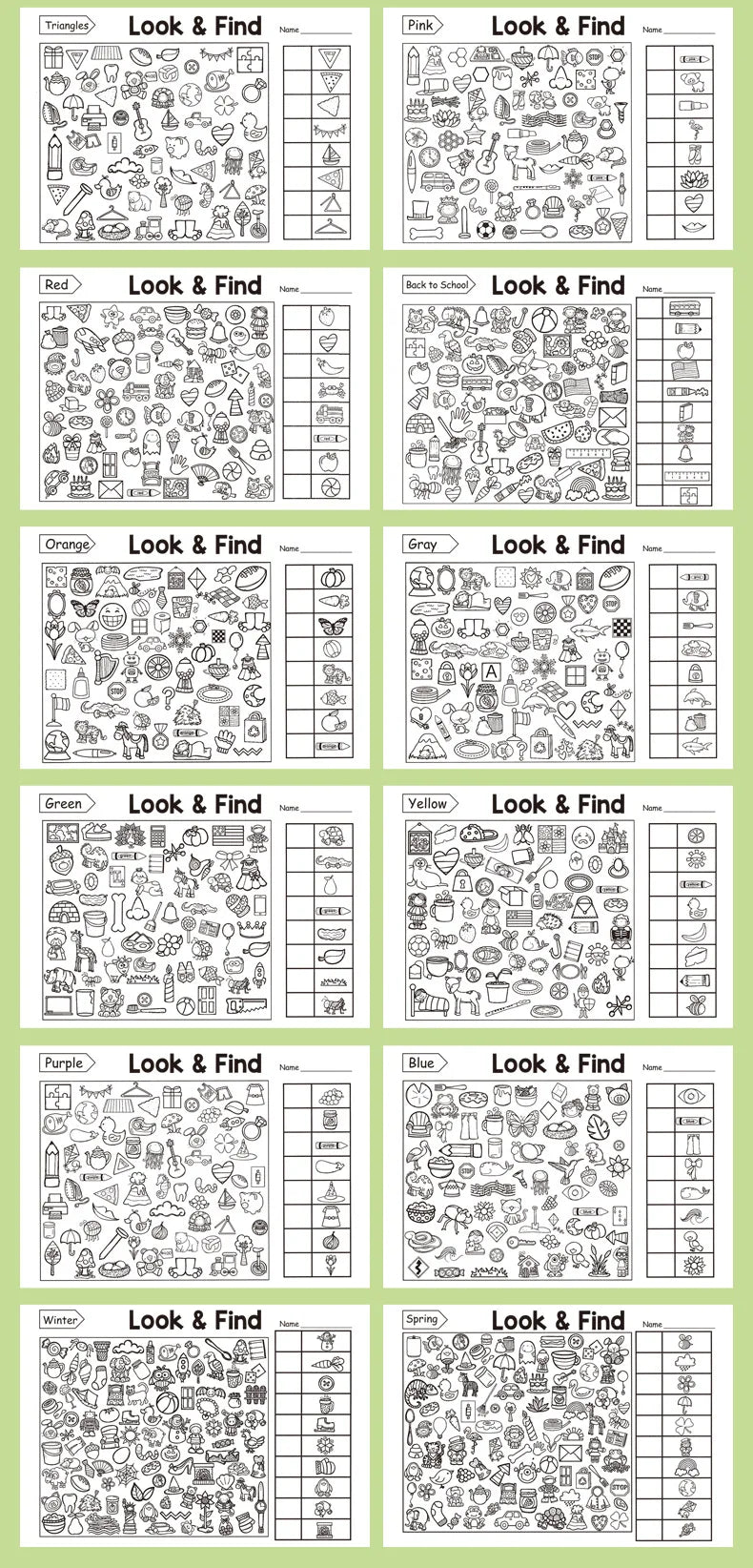 32 Pages Children's Find Items Coloring & Drawing Book Fun Concentration & Attention Exercise Early Education Activity Book