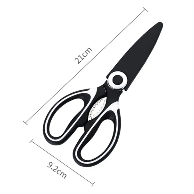Multipurpose Stainless Steel Kitchen Scissors Heavy Duty Dishwasher Safe for Cutting Meat Poultry Fish and Opening Bottles