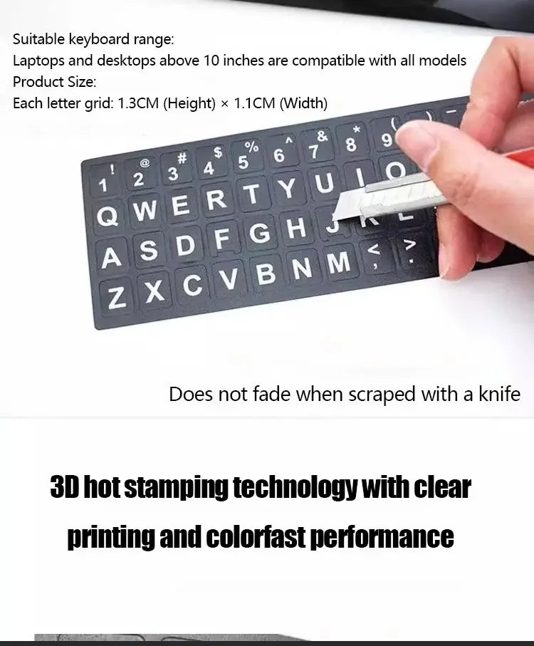 Keyboard Letter Stickers, Computer Keyboard Keycaps Repair Stickers, English Stickers, Notebook Frosted Self-Adhesive Stickers