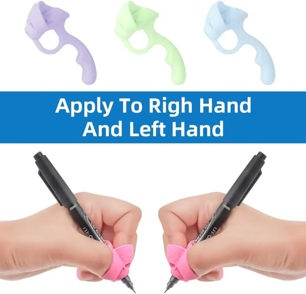 4 Pack Ergonomic Pen Grip Corrector Soft Rubber Hand Writing Posture Trainer Kids Handwriting Aid Correction Stationery Tool
