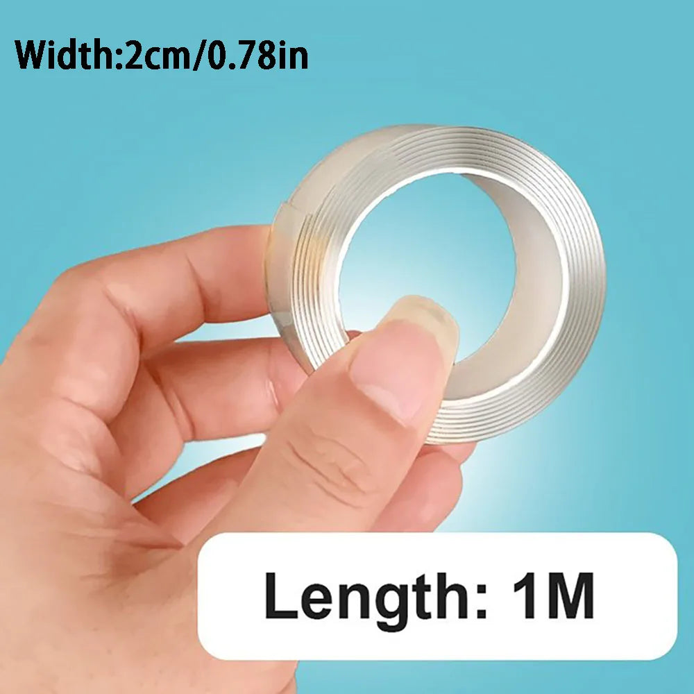 Super Strong Nano Double Sided Adhesive Tape Waterproof Transparent Traceless Tape  Reusable Decorative Office Tape Home Tools