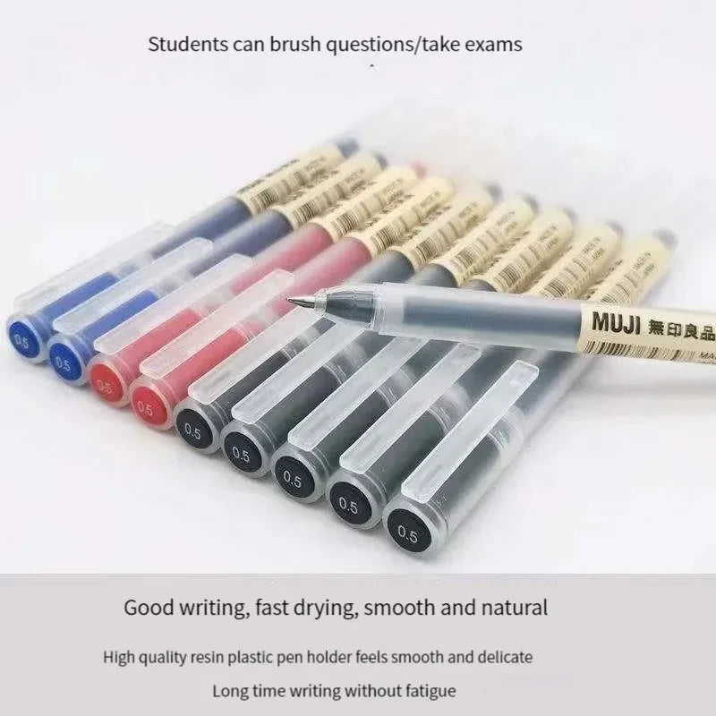 6/8Pcs/Set MUJIs Gel Pen Black/Red/Blue 0.38/0.5mm Ink Japan Color Pen Office School Ballpoint Pen Japanese Kawaii Stationery