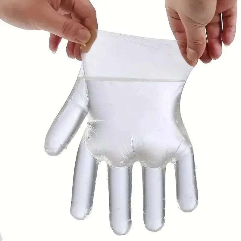 100PCS Disposable TPE Gloves Kitchen Bathroom Restaurant Camping Travel Waterproof Oil-Proof Household Cleaning Tools