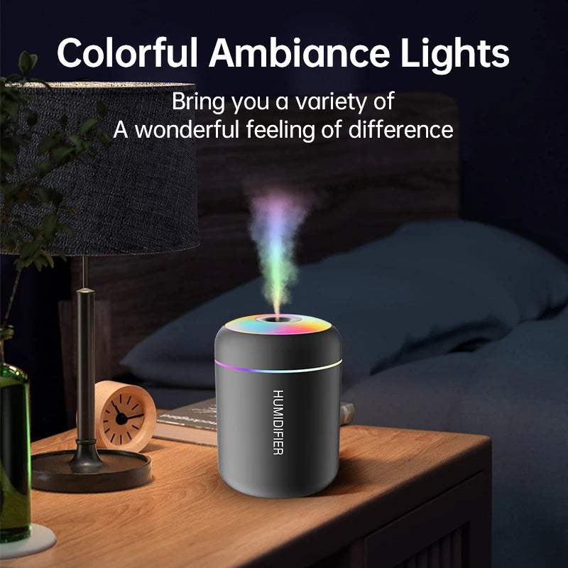 Mini Humidificador de Aire USB de 180 ml con Difusor de Aromas, Luces LED y Nebulización para Auto, Hogar y Dormitorio 🚗🏠🛏️