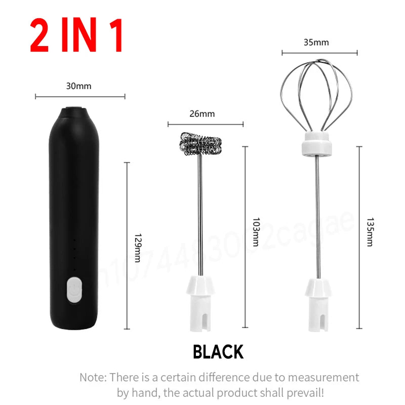 Wireless Electric Milk Frother Type-C Handheld Blender Stainless Steel Mini Coffee Maker Whisk Mixer for Coffee Cappuccino Cream