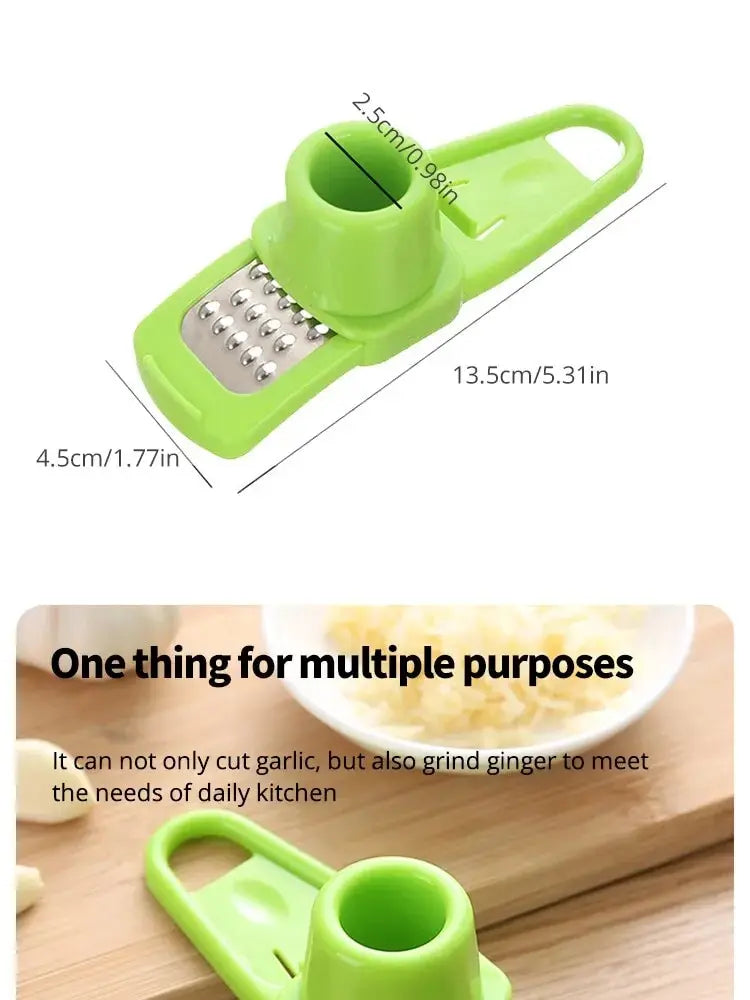 1 Pack Mini Garlic Grinder Creative Garlic Press Kitchen Garlic Mash Manual Garlic Mashing Green Kitchen Gadgets