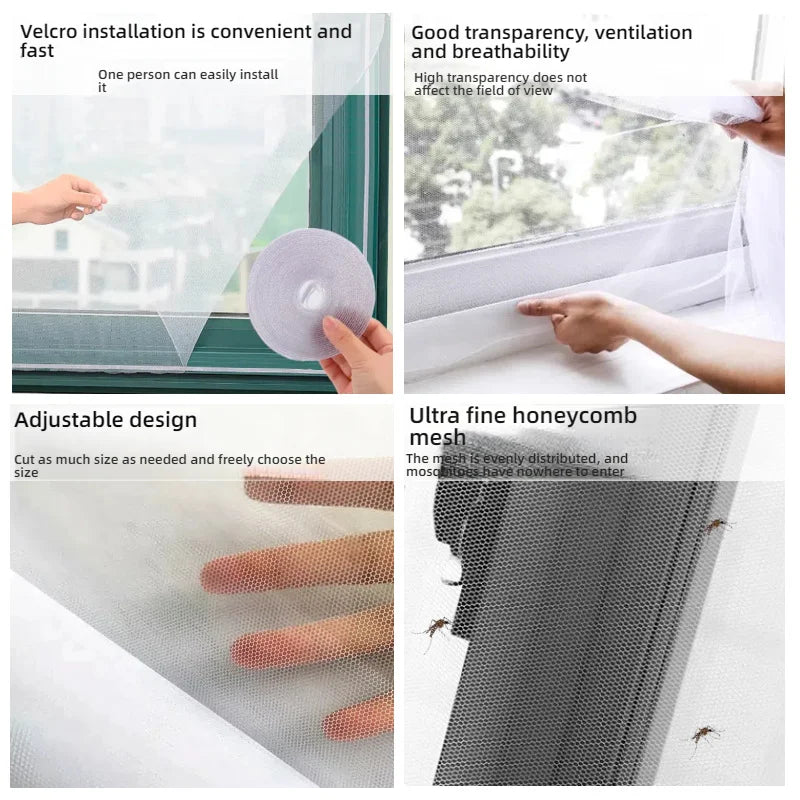 Self-Adhesive Invisible Mosquito Net: Breathable And Insect-Proof, DIY Easy Home Protection Window Screen