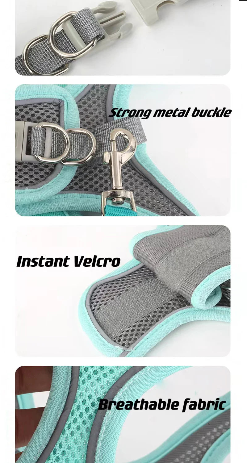 Pets Breathable Dog Vest Pectoral Girdle Backstraps Prevent Breakout Exclusive for Outdoor Use Adjustable Night Reflection