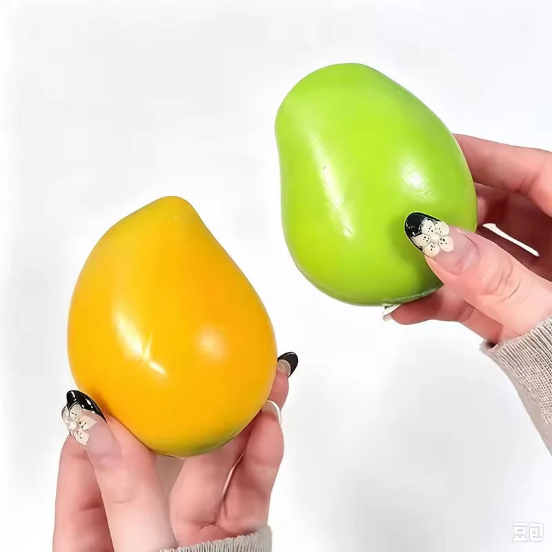 Color-Changing Mango Crunchy Squishy Stress Ball Stress Relief Toy Soft Homemade Squeeze Fidget Toys Adult Anti Stress Toys Gift