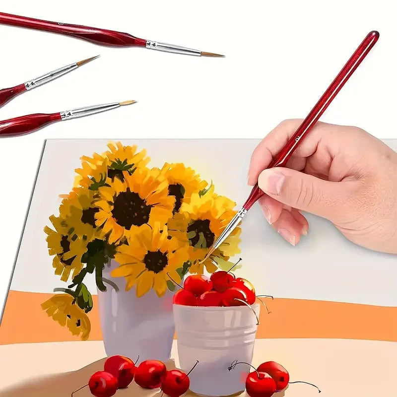 11pcs Detail Brush Set, Triangle Handle Micro Brush, Acrylic Painting Art Brush, Model Oil Painting, Digital Painting Set