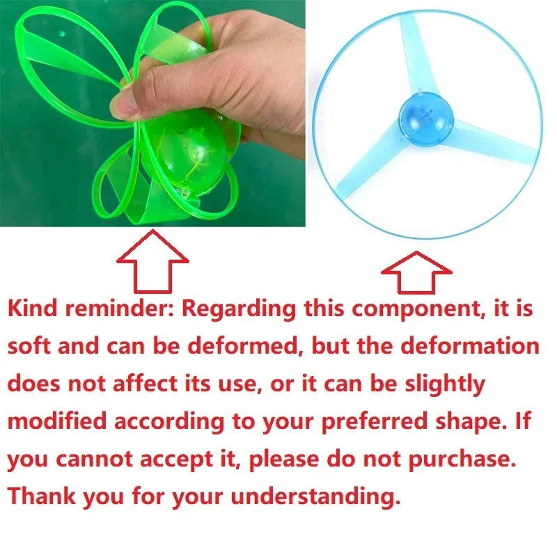 1Q-Luminous Flying Disc Propeller Toys LED Lighting Pull String Flying UFO Toy Spinning Top Outdoor Game Sports Toy Gift