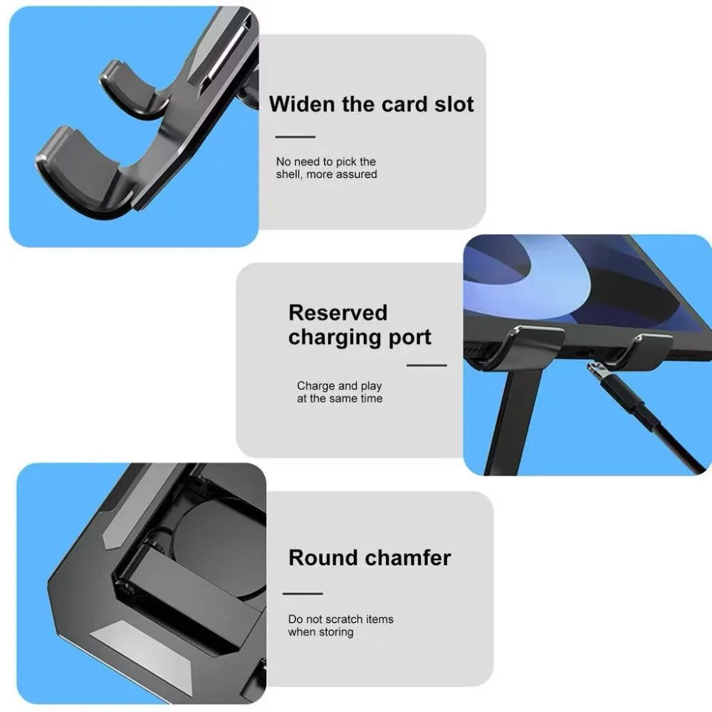 360 Degree Adjustable Foldable Desktop Phone Tablet Metal Stand, Sturdy and Durable, Suitable for 4.7-12 Inch iPad Pro/Air/Mini