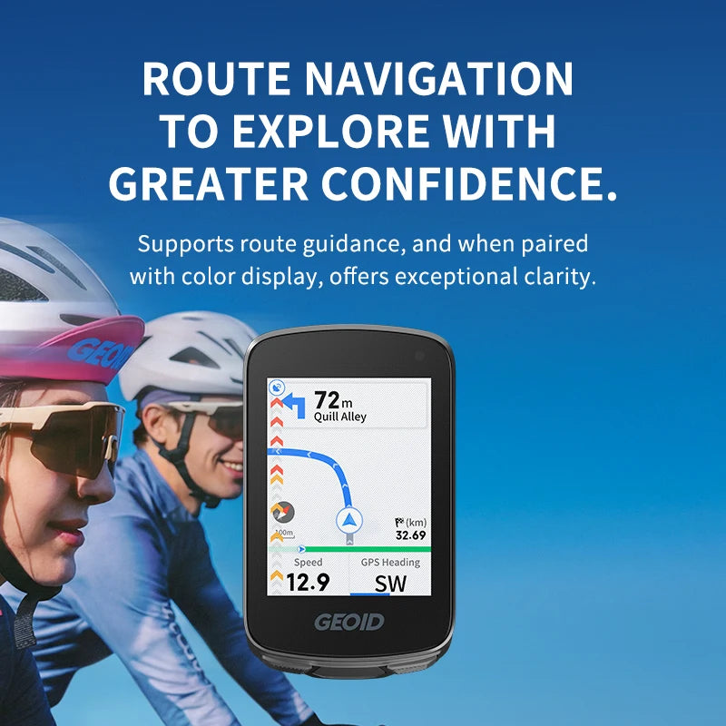 GEOID CC700 GPS Bike Computer 2.8-inch Color Screen Bicycle Speedometer Waterproof Cycling Odometer with Route Navigation WIFI
