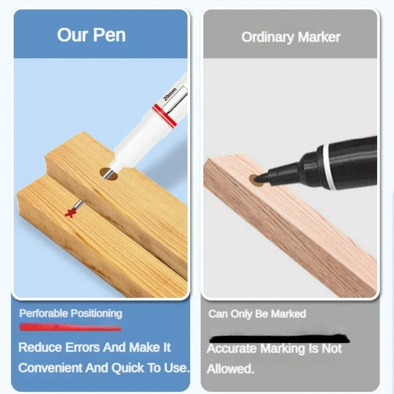 4-80Pcs 2cm Waterproof Long Head Markers Deep Hole Marker Pen for Metal Carpenter Red/Black/Blue/Green Ink Woodworking Tools