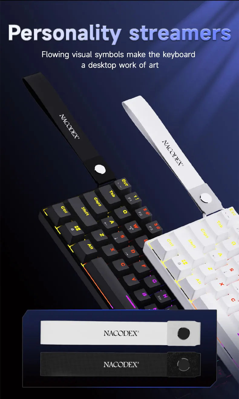 AJAZZ NK61 Wired Mechanical Gaming Keyboard, Supports Full-Key Hot-Swapping, Suitable for Both Office Work and Gaming