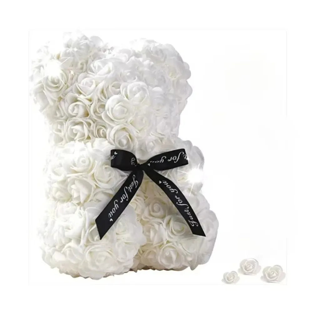 Artificial Flower Eternal Rose Teddy Bear for 520 Mom Mother's Day Birthday Valentine's Day Anniversary Gifts & Decorations