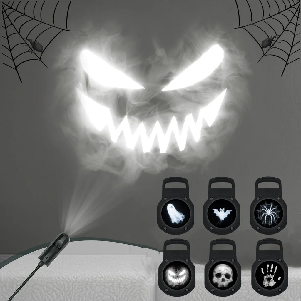 🎃💀 Proyector LED USB de Halloween – 12 Diseños de Terror para Paredes, Techos y Ventanas 👻🔦
