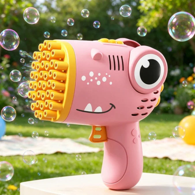 40 Hole Dinosaur Bubble Gun, 2-in-1 Electric Soap Water Bubble Machine, Summer Outdoor Interactive Desktop Game, Party Gift