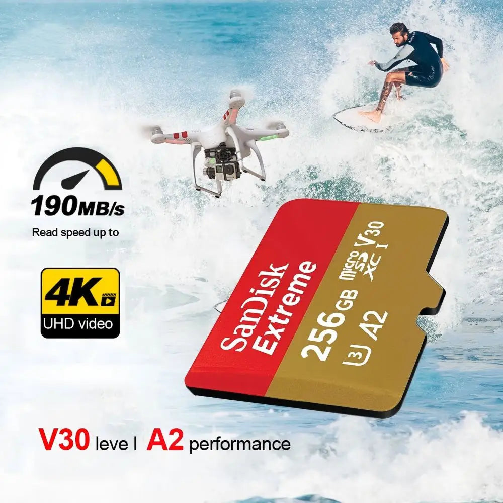 SanDisk Memory Card MicroSD 32GB 64GB 128GB 256GB 512GB 1TB micro SD Card Extreme TF Card Class10 U3 V30 4K UHD A2 micro SDXC