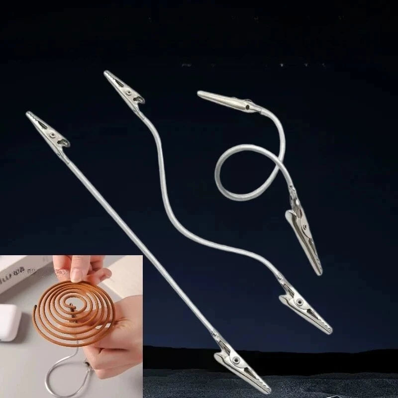 1/3/6/10pcs Double Headed Metal Clip Mosquito-repellent Incense Clips Bendable Universal Crocodile Clip Extended Hose