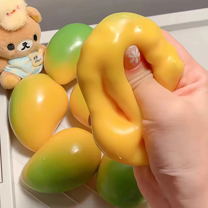 Color-Changing Mango Crunchy Squishy Stress Ball Stress Relief Toy Soft Homemade Squeeze Fidget Toys Adult Anti Stress Toys Gift