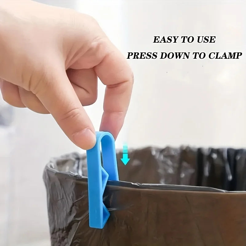 10 Innovative Trash Can Clips - Safe and Non Slip Trash Bag Holder, Stylish Divider Side Clips, Convenient for Home Use