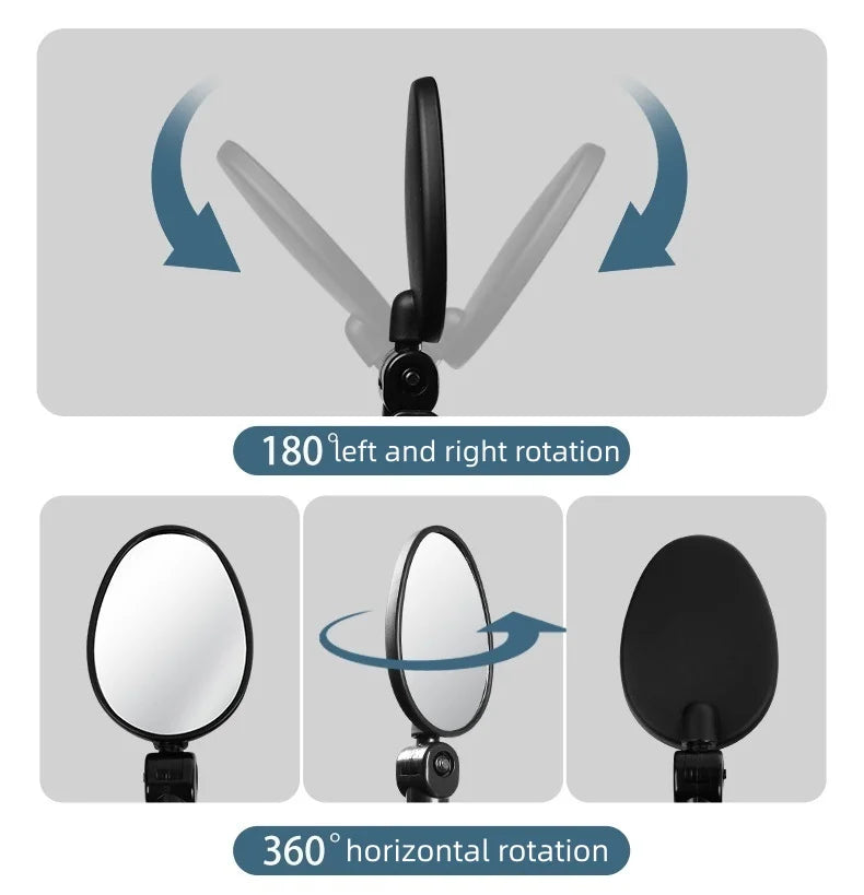 1/2PCS Bicycle Rearview Mirror 360 Degree Adjustable Rotatable Universal Cycling Handlebar Rear View Mirrors for MTB Road Bike