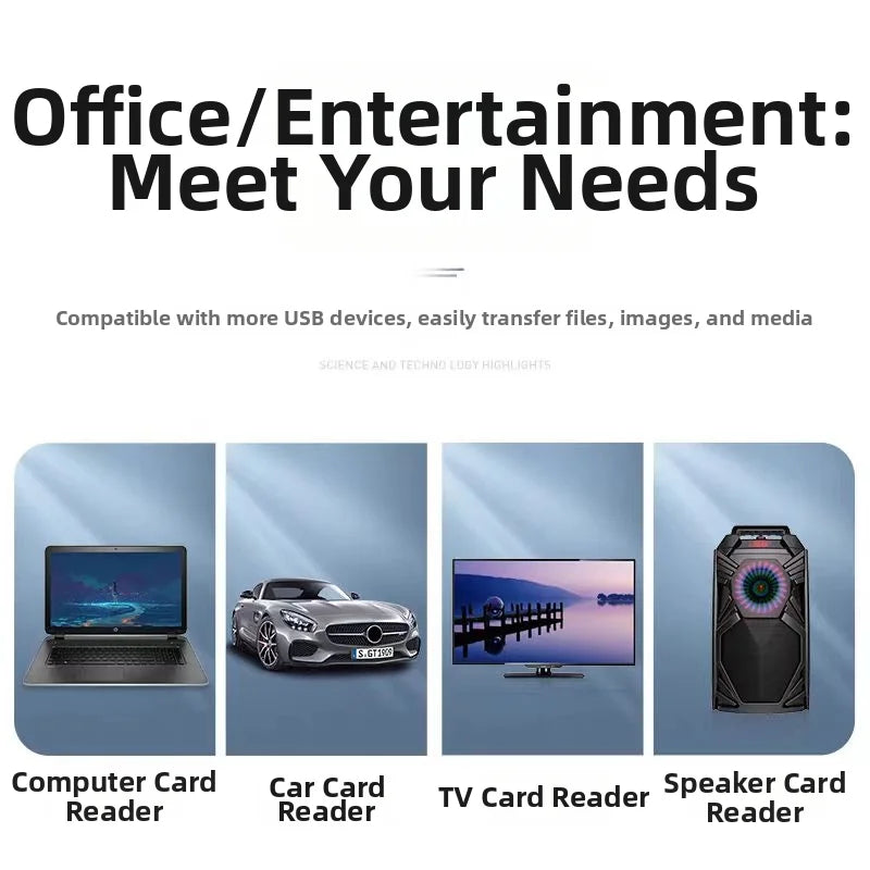 Card Reader Writer USB Flash Drive Adapter 2-in-1 Multi-Functional USB 2.0 Micro SD TF Memory Card for PC Laptops