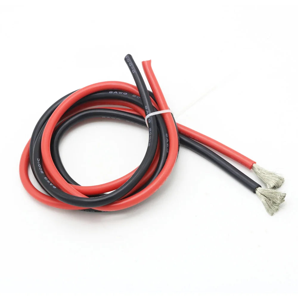 Silicon Wire 8 10 12 14 16 18 20 22AWG Heatproof Soft Silicone Silica Gel Wire Cable (1meter Red+1meter Black) )