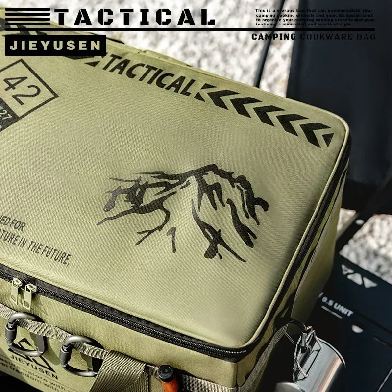 Backpack 30-42L Tactical Camping Storage Bag - Insulated Folding Box for Picnic, Tableware & Field Equipment Waterproof