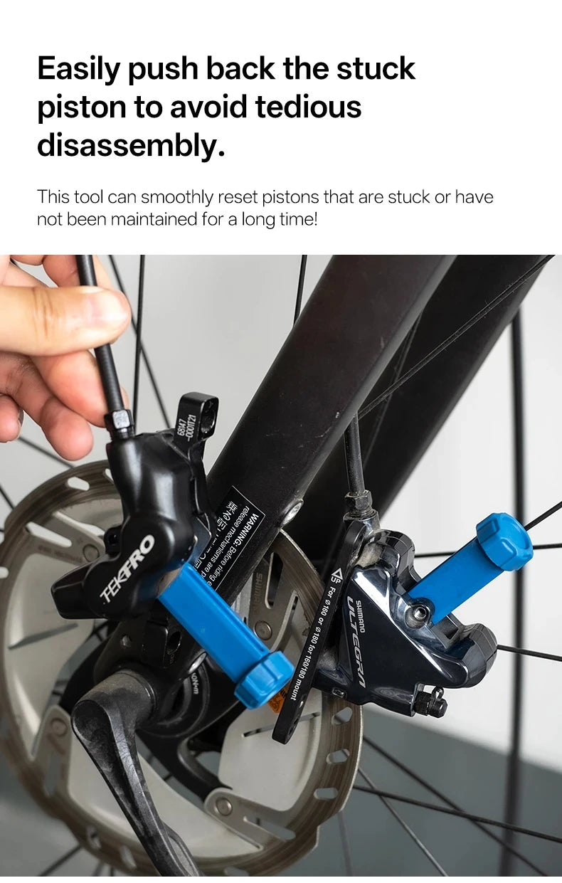 2in1 Bicycle Brake Pad Spreader Tool Durable Steel Rotatable Bike Oil Disc Piston Reset Hydraulic Brake Caliper Piston Extension