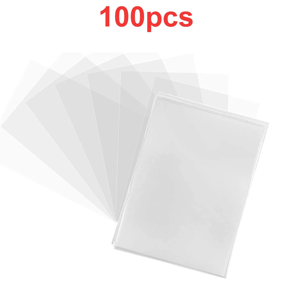 100 Pcs Transparent Playing Card Cover Clear Protector Sleeve Holder For Board Game ID Trading Folder Photo Pouch Kit