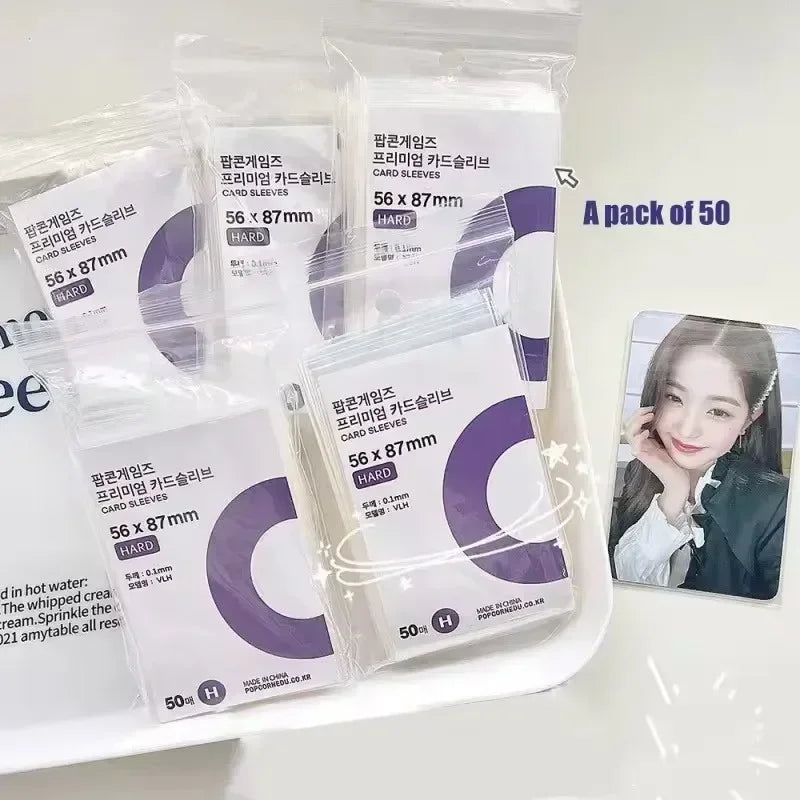 500-1PCS HD Transparent Kpop Idol Card Protective Sleeve Cards Game Poker Waterproof Protector Game Board Photos Holder Sleeves