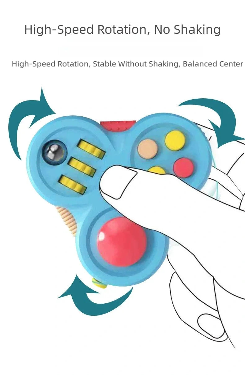 Hot-Selling Second-Generation Stress-Relief Handle, Triangular Handheld Fidget Spinner, Multi-Functional Fidget Spinner Handle, Portable Stress-Relief Handheld Toy with 12 Sensory Functions, Suitable for Anxiety, Adhd, Autism