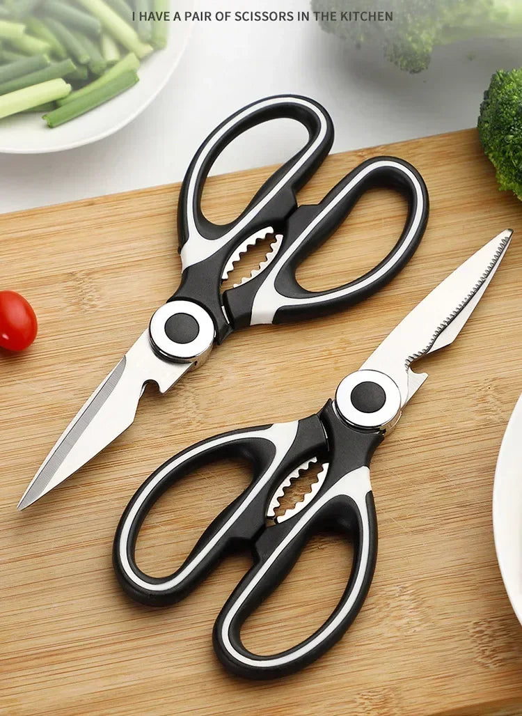 Multipurpose Stainless Steel Kitchen Scissors Heavy Duty Dishwasher Safe for Cutting Meat Poultry Fish and Opening Bottles