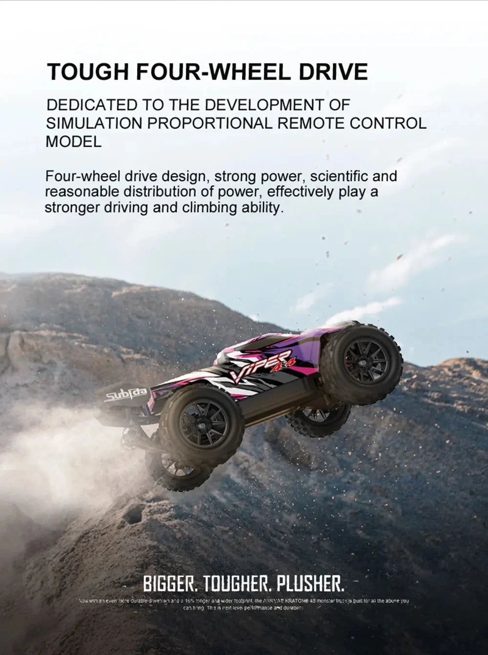 50KM/H RC Car With LED Lights 2.4G Radio Remote Control Cars Buggy Off-Road Control Trucks Boys Toy for Children VS WLtoy 144001