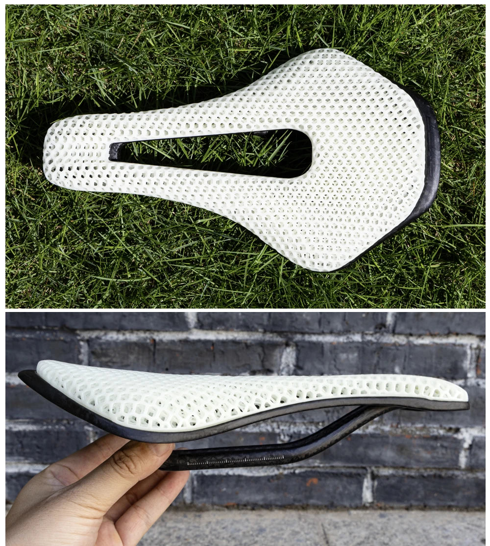 RYET 3D Printed Bike Saddle Ultralight Carbon Fiber Hollow Comfortable Breathable MTB Gravel Road Bicycle Cycling Seating Parts