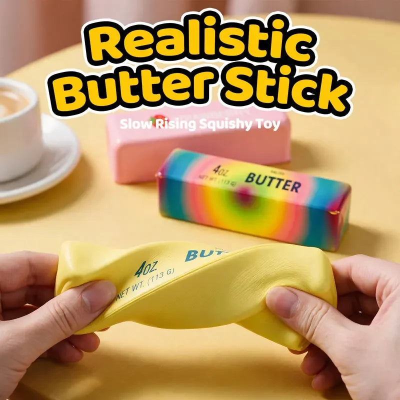 Squishy Butter Stick Fidget Toy Slow Rebound Sticky Butter Stick Stress Relief Squeeze Sensory Toy Anti-stress Gift for Adults