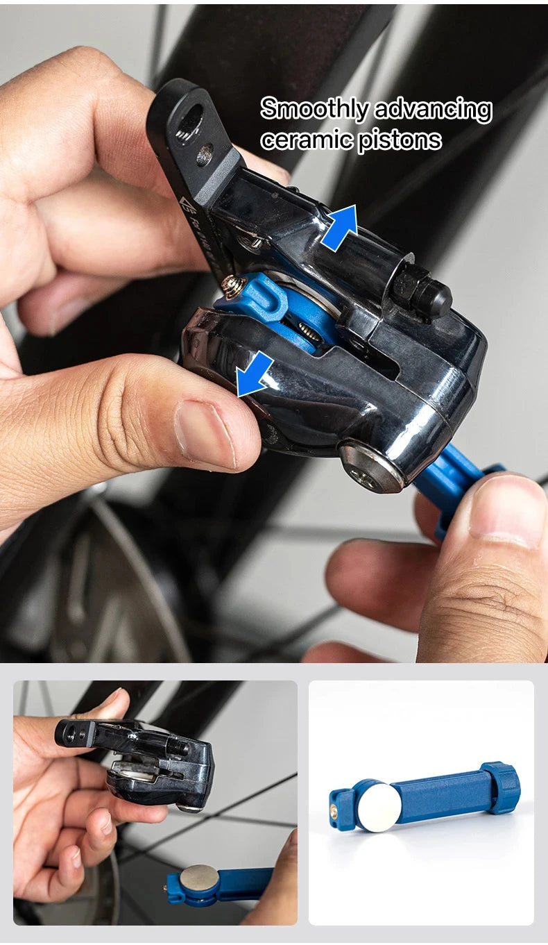 2in1 Bicycle Brake Pad Spreader Tool Durable Steel Rotatable Bike Oil Disc Piston Reset Hydraulic Brake Caliper Piston Extension