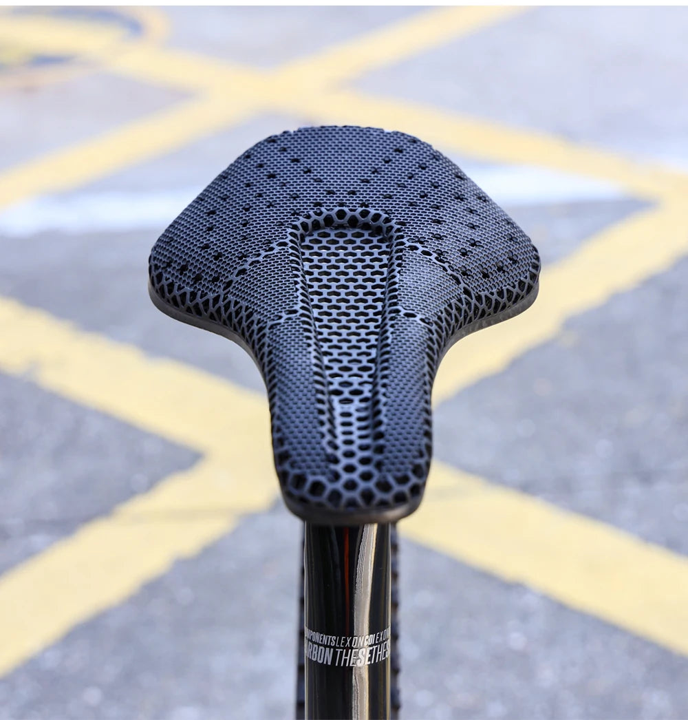 RYET 3D Printed Bike Saddle Ultralight Carbon Fiber Hollow Comfortable Breathable MTB Gravel Road Bicycle Cycling Seating Parts